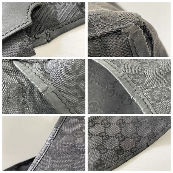 Gucci black monogram canvas and leather Y2K sling backpack bag - Picture 9 of 11